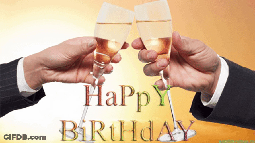 Happy Birthday Champagne Congratulations Cheers GIF