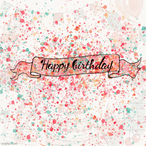 Happy Birthday Champagne Glasses GIF