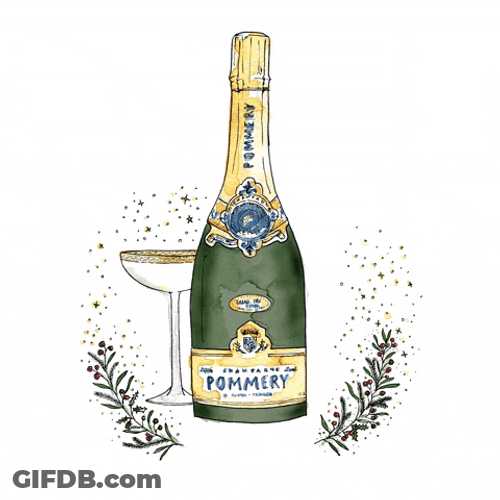Happy Birthday Champagne Pommery Bottle GIF