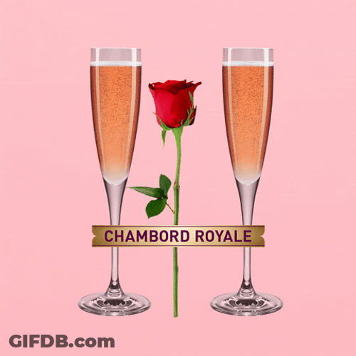 Happy Birthday Champagne Rose Cocktail GIF