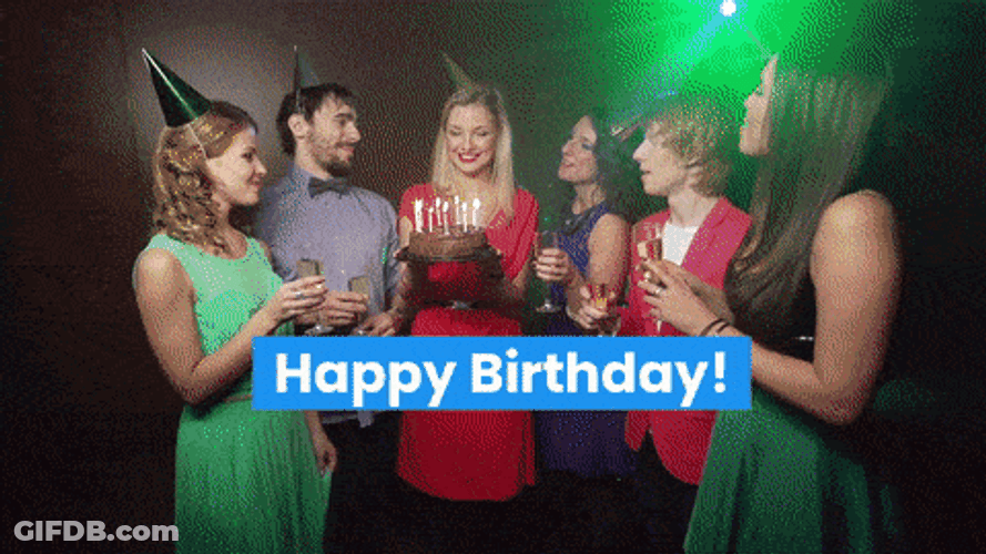 Happy Birthday Cheers Cake Funny Greeting GIF