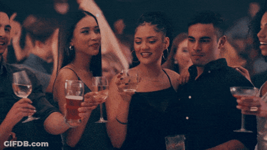 Happy Birthday Cheers Wine Party Celebrate Friends GIF
