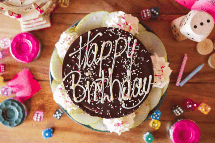 Happy Birthday Chocolate Cake GIF