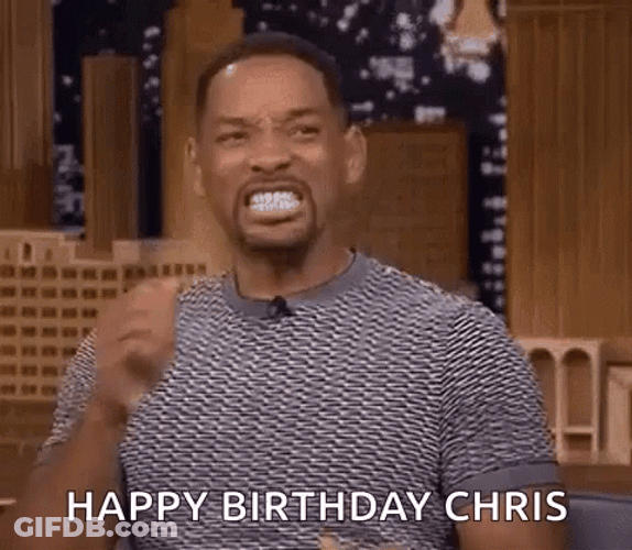 Happy Birthday Chris Anxious Happy Will Smith Applause GIF