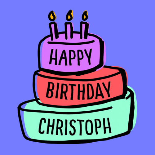 Happy Birthday Chris Christoph Three Layers Cake GIF