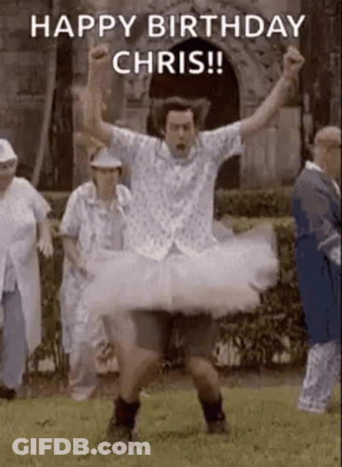 Happy Birthday Chris Funny Excited Jim Carrey Dance GIF