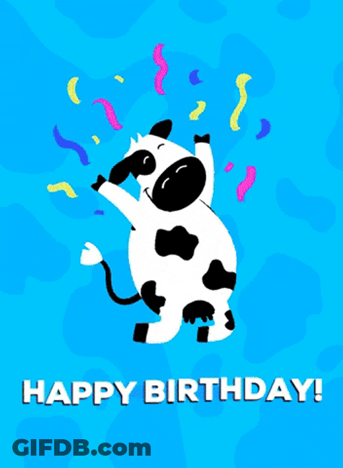 Happy Birthday Cow GIF