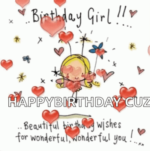 Happy Birthday Cuz Girl Giving Love GIF