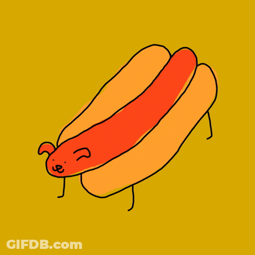 Happy Birthday Dachshund Hotdog Bun GIF