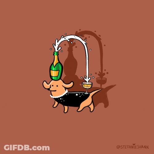 Happy Birthday Dachshund Wine Exhibition GIF