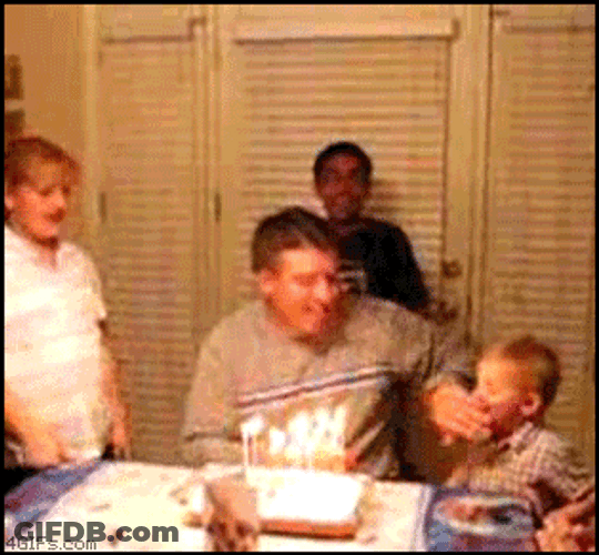 Happy Birthday Dad Flaming Cake GIF