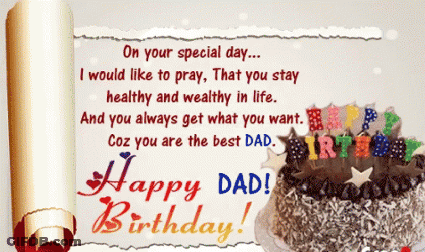 Happy Birthday Dad Message Scroll GIF