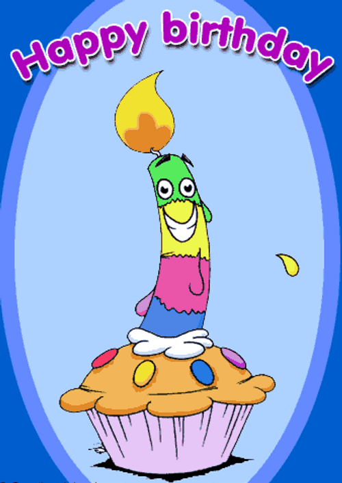 Happy Birthday Dance Cupcake Candle Art GIF