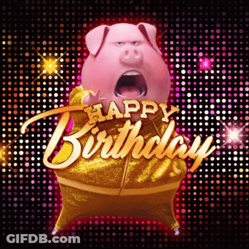 Happy Birthday Dance Pig Gunter Sing GIF