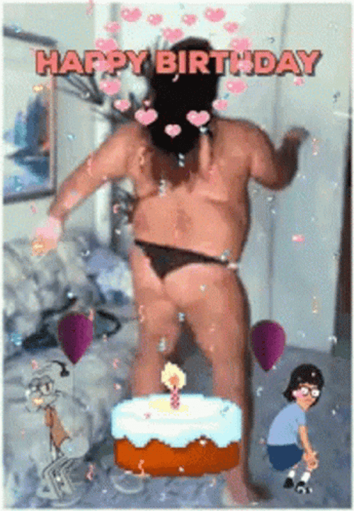 Happy Birthday Dance Shimmy Fat Man GIF