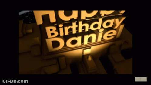 Happy Birthday Daniel Gold Letters GIF