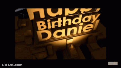 Happy Birthday Daniel Sign Lit Up GIF