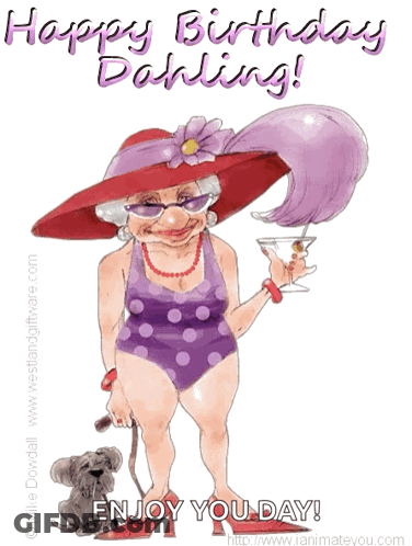 Happy Birthday Darling Elderly Lady GIF
