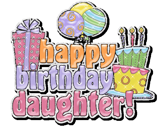 Happy Birthday Daughter Glittery Art GIF