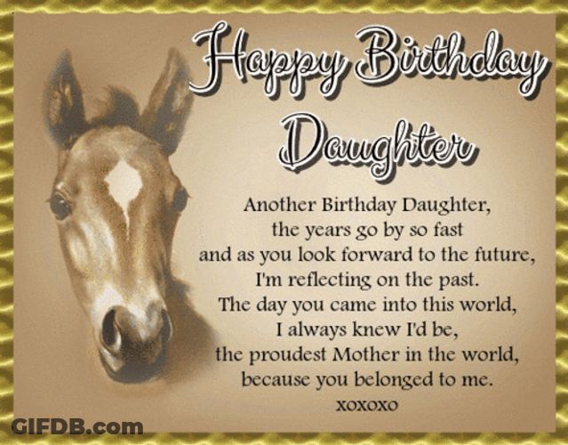 Happy Birthday Daughter Horse Background GIF