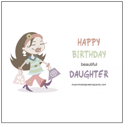 Happy Birthday Daughter Office Girl Animation GIF
