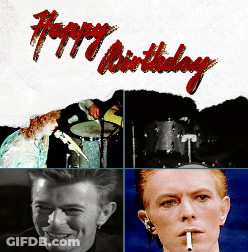 Happy Birthday David Bowie Aesthetic Collage Greeting GIF