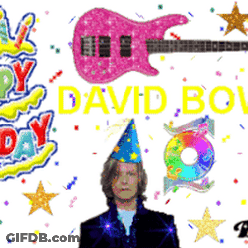 Happy Birthday David Bowie Cute Glitter Greeting GIF