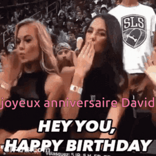 Happy Birthday David Funny Guy Blow Kiss GIF