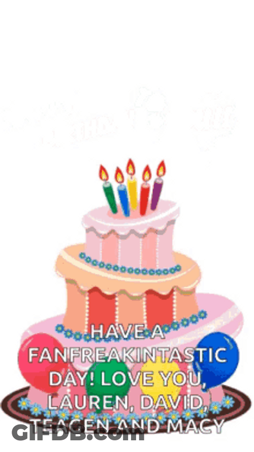 Happy Birthday David Pink Birthday Cake GIF