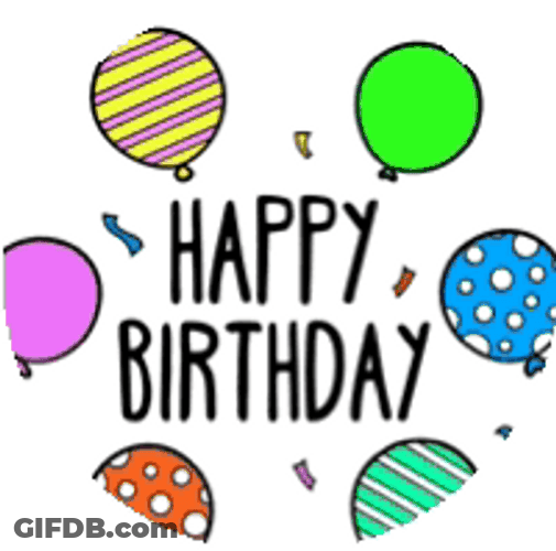 Happy Birthday Dear Friend Balloons GIF