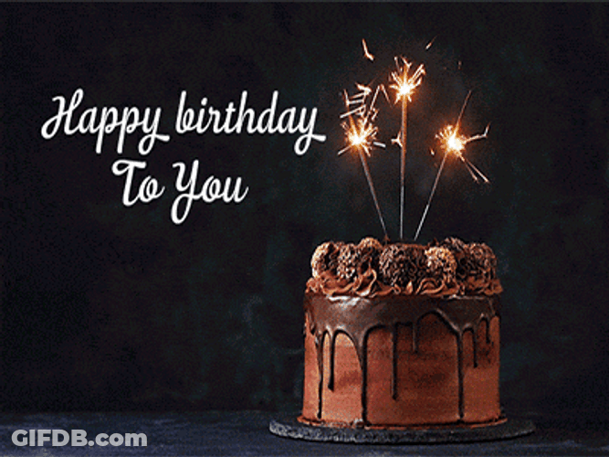 Happy Birthday Dear Friend Chocolate Cake GIF