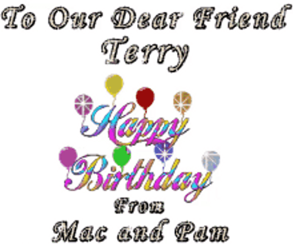 Happy Birthday Dear Friend Sparkling Balloons GIF