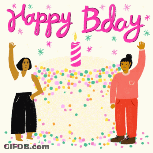 Happy Birthday Dear Friend Waving GIF