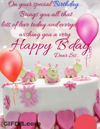 Happy Birthday Dear Sis Wishing You Lots Of Love GIF
