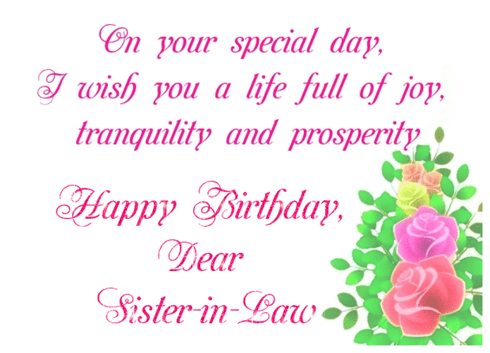 Happy Birthday Dear Sister In Law Wishes GIF