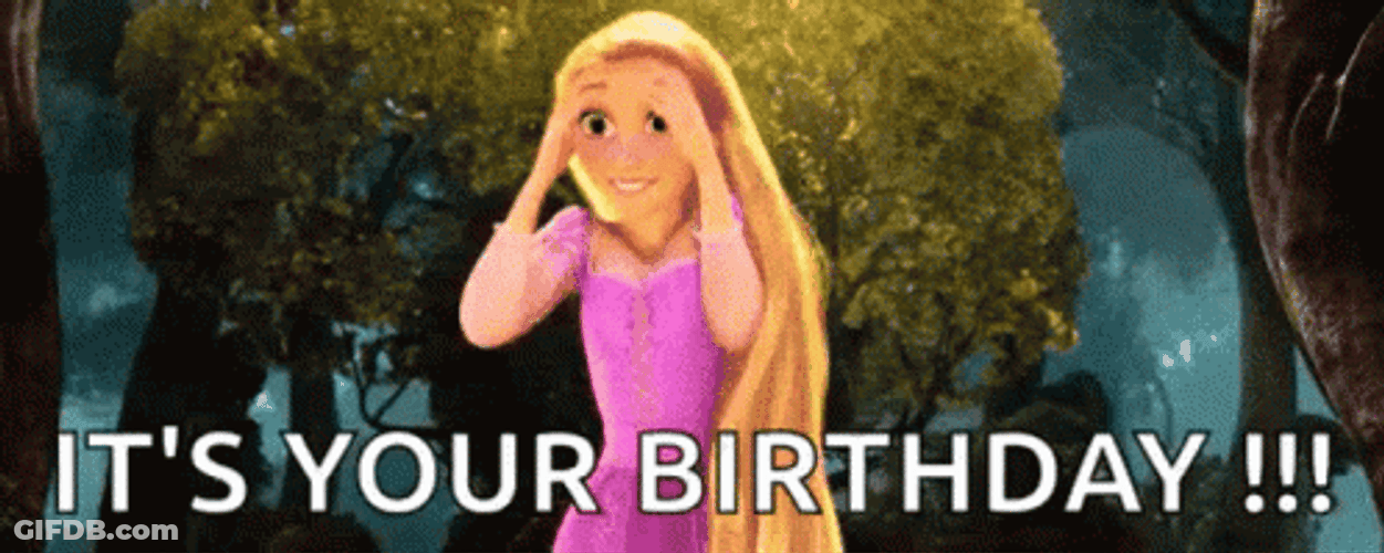 Happy Birthday Disney Excited Rapunzel GIF