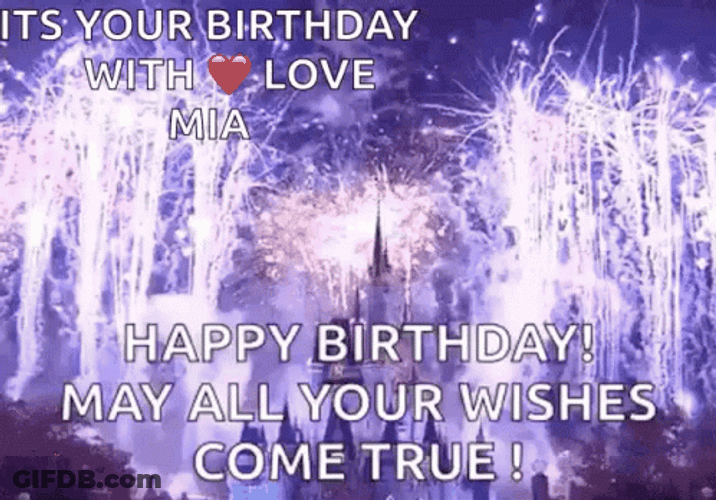 Happy Birthday Disney Incredible Fireworks GIF