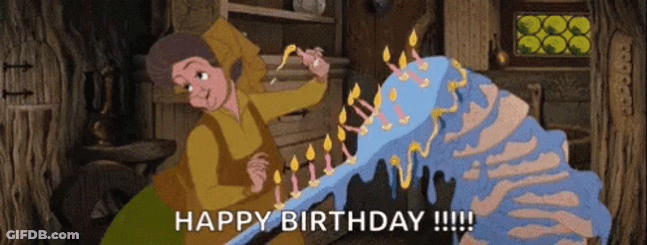 Happy Birthday Disney Magic Cake Candles GIF