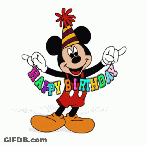 Happy Birthday Disney Mickey Mouse Banner GIF