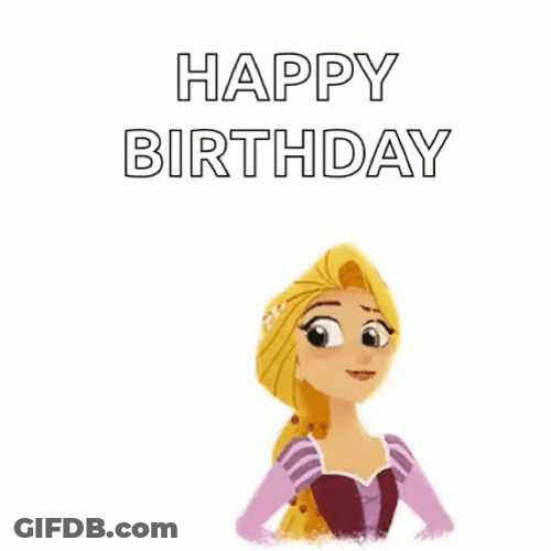 Happy Birthday Disney Rapunzel Cake GIF