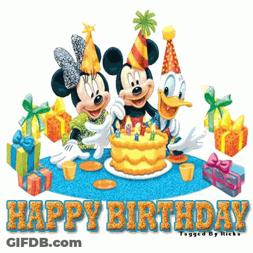 Happy Birthday Disney Sparkling Mickey And Minnie GIF