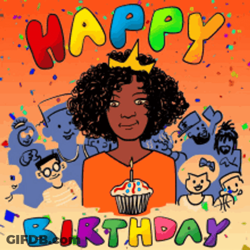 Happy Birthday Diva Animated Queen Blowing Cupcake GIF