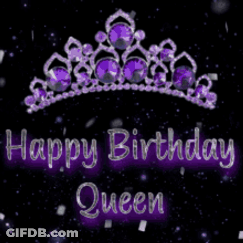 Happy Birthday Diva Beautiful Purple Crown GIF