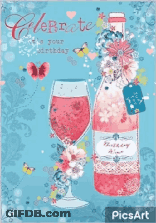Happy Birthday Diva  Celebrate With Red Wine GIF