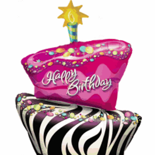 Happy Birthday Diva Colorful Cake Animated Confetti GIF