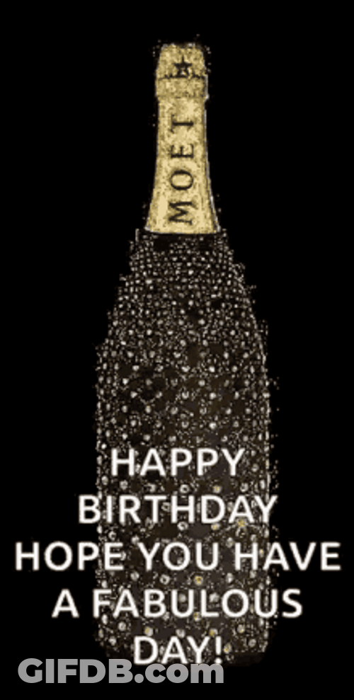 Happy Birthday Diva Glittering Bottle Moët Wine GIF