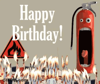 Happy Birthday Fire Extinguisher With Face GIF