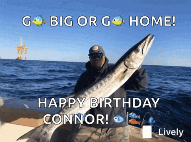 Happy Birthday Fishing Celebration Connor GIF