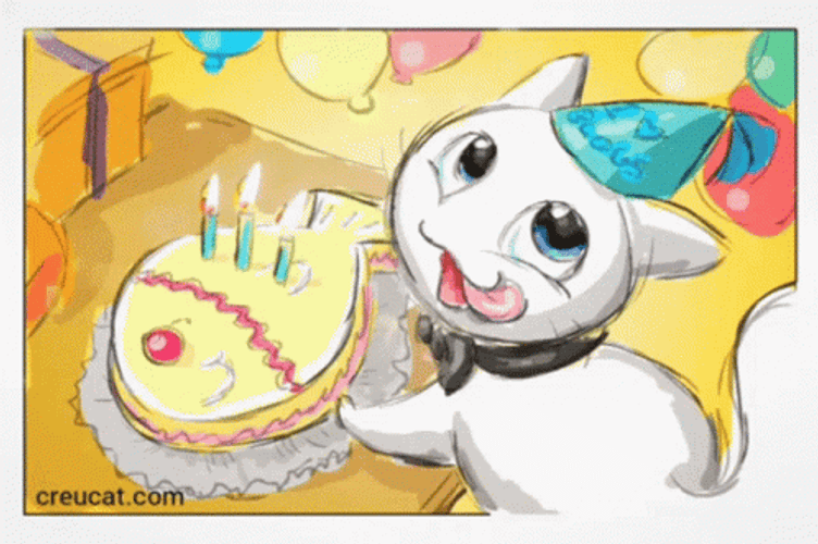 Happy Birthday Fishing Fish Cake GIF