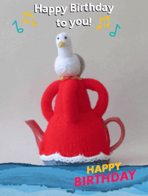 Happy Birthday Fishing Sea Moving Clay Art GIF